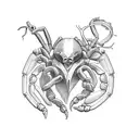 heart and scorpion tattoo design idea