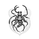 heart and scorpion tattoo design idea