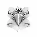 heart and scorpion tattoo design idea