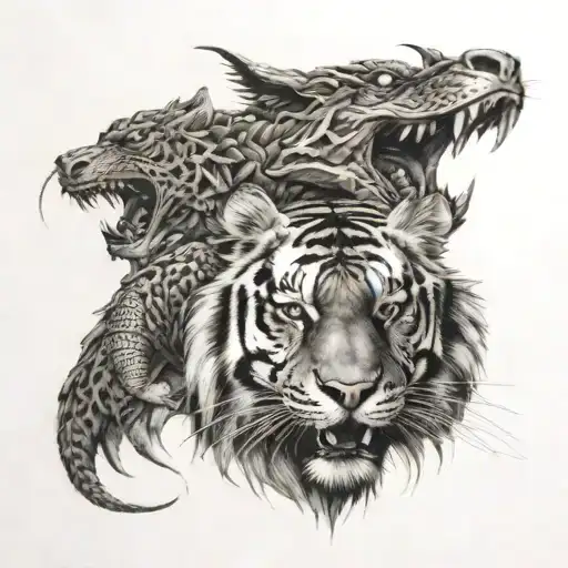 tiger and dragon tattoo design idea