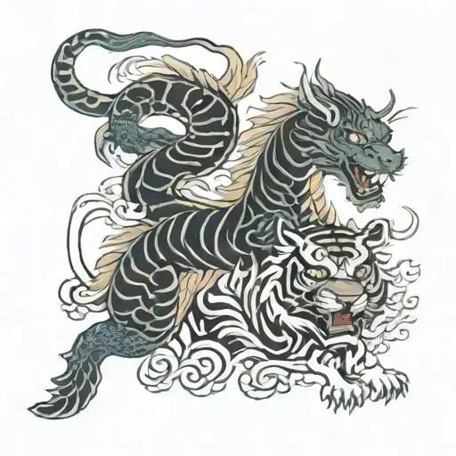 tiger and dragon tattoo design idea