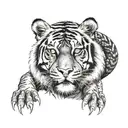 tiger with dragon tattoo design idea