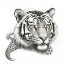 tiger with dragon tattoo design idea