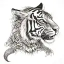 tiger with dragon tattoo design idea