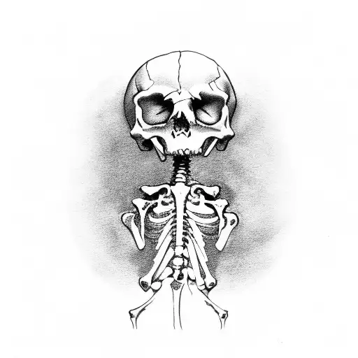 skeleton exiting coffin tattoo design idea