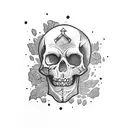 skeleton escaping coffin tattoo design idea