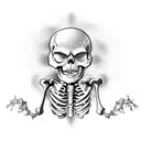 skeleton escaping coffin tattoo design idea