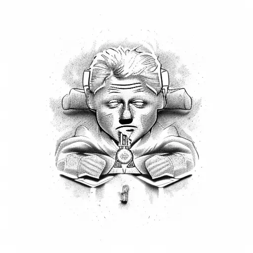 Bill Clinton with severe Downs Syndrome  tattoo design idea