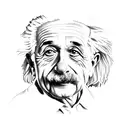 Albert Einstein with severe Downs Syndrome  tattoo design idea