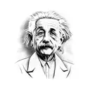 Albert Einstein with severe Downs Syndrome  tattoo design idea