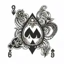 Playing cards on wrist with numbers 2 and 8 and J. all clubs tattoo design idea