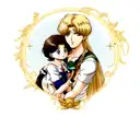 Helios and Peruru from Sailor Moon portraits tattoo design idea