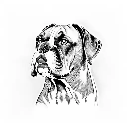 boxer dog tattoo design idea