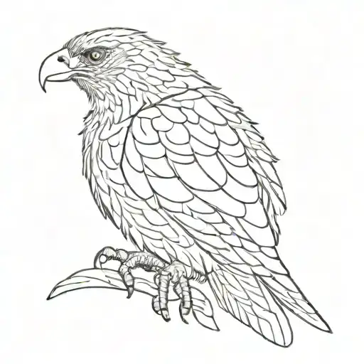 Combine a hawk's silhouette with a knife blade for a minimalist design tattoo design idea