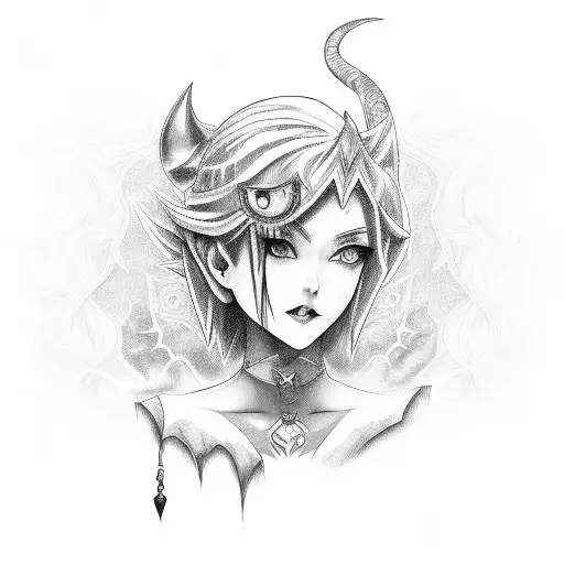 dark magician girl tattoo design idea