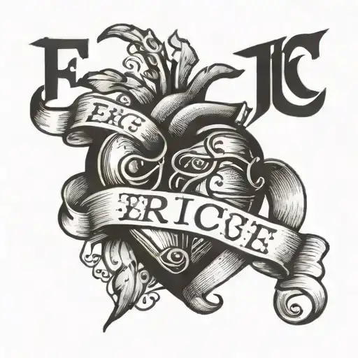 a heart with the name Eric written in it tattoo design idea