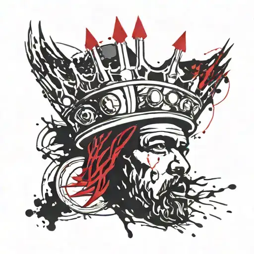 houston rockets logo 3 point crown tattoo design idea