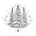 Pine Tree with triangles tattoo design idea