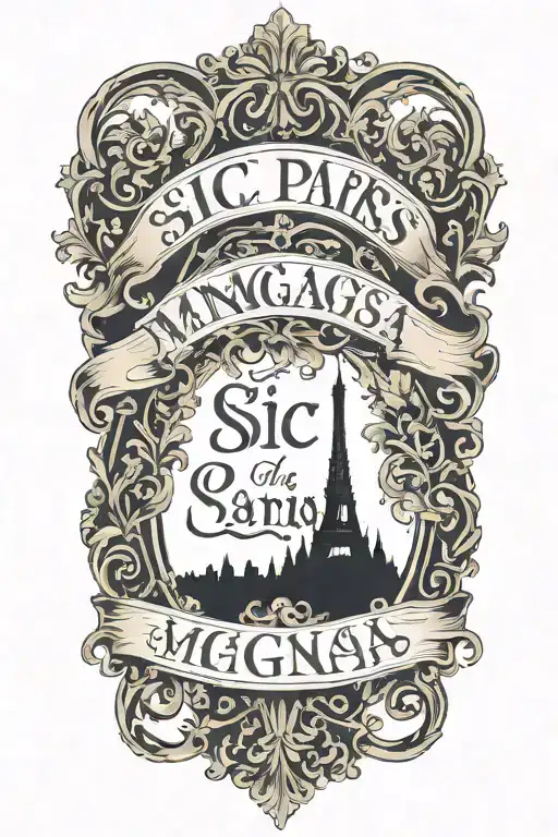 the words sic Paris magna in a cursive font tattoo design idea