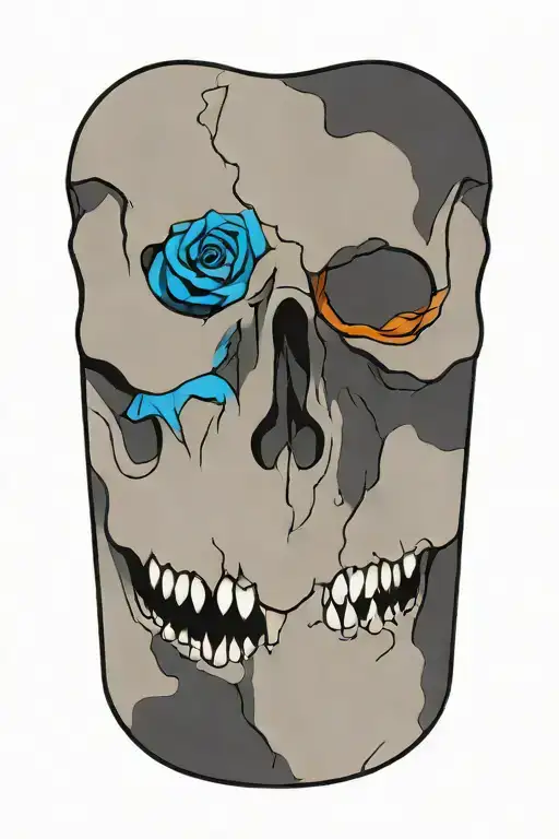 a wolf skull with no background behind it tattoo design idea