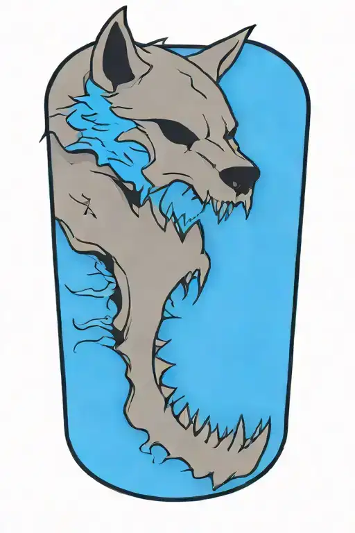 a wolf skull with no background behind it tattoo design idea