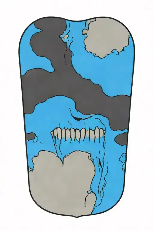 a wolf skull with no background behind it tattoo design idea