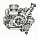 cummins engine turbo tattoo design idea