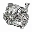 cummins engine turbo tattoo design idea