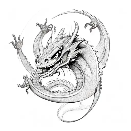 cute dragon tattoo design idea