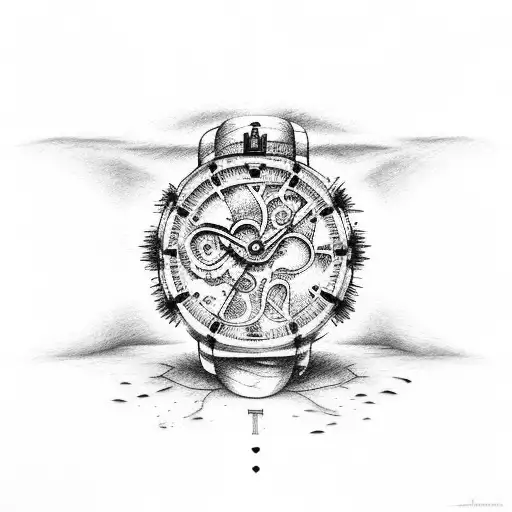reloj de arena pequeño con letra tattoo design idea