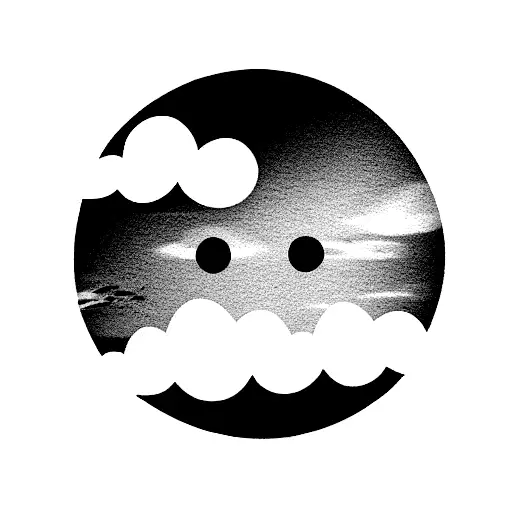 Smiling Sun and River Reflection clouds tattoo design idea