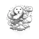 Elias with clouds tattoo design idea