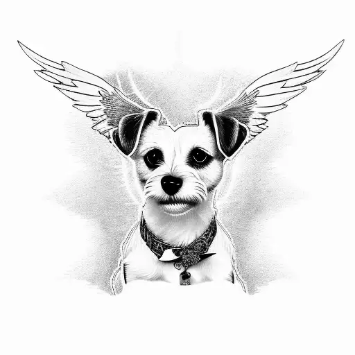 Jack russell angel tattoo design idea