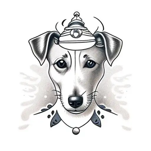 Jack russell face tattoo design idea