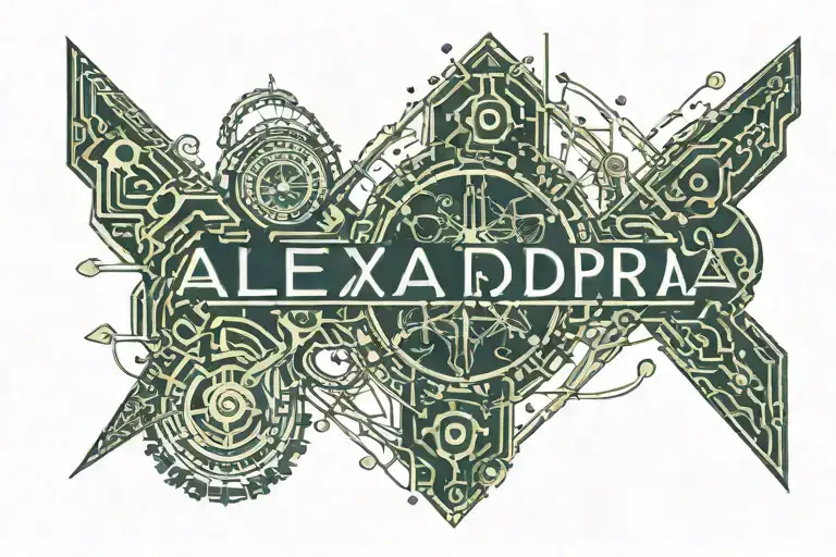 alexandra name written tattoo design idea