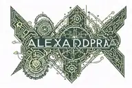 alexandra name written tattoo design idea
