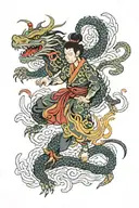 asura and dragon tattoo design idea
