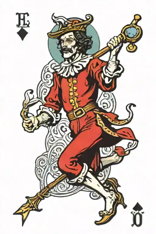 the fool tarot card tattoo design idea