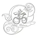 om with hare krishna written inside tattoo design idea