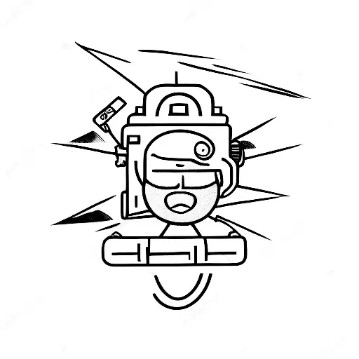 A warrior holding a camera as a weapon against cancer tattoo design idea