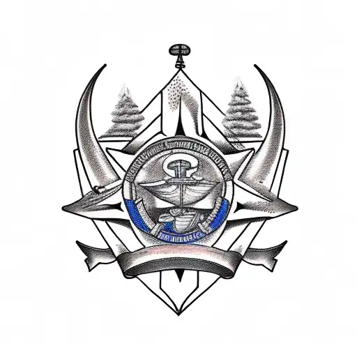 shoulder tattoo for an adventurous man who likes to be in the quiet and peace and is an officer in the navy. tattoo design idea