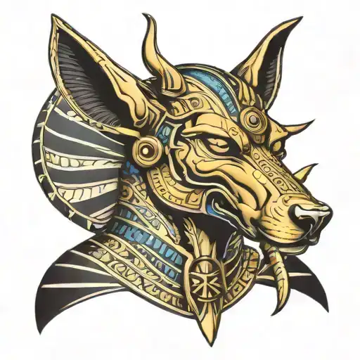 Egyptian god Anubis tattoo design idea