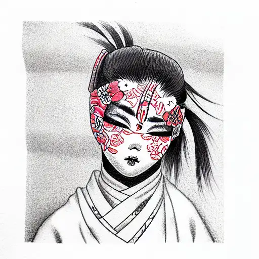  girl in balaclava tattoo design idea