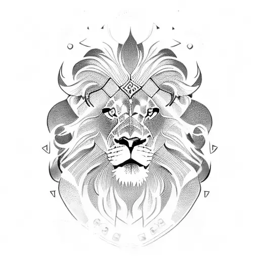 Lion viking tattoo design idea