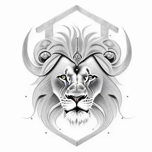 Lion viking tattoo design idea