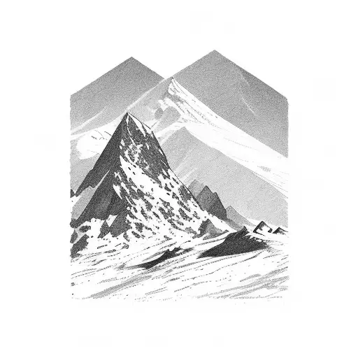 Mountain Scene tattoo design idea