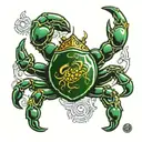 cancer crab with emerald tablet tattoo design idea