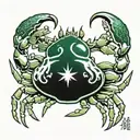 cancer crab with emerald tablet tattoo design idea