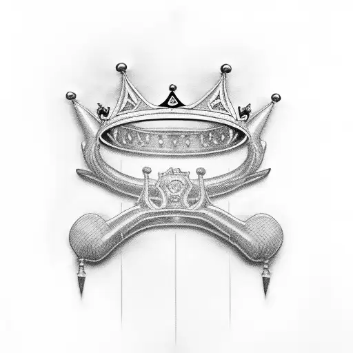 Alphabet RJ with crown tattoo design idea