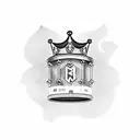 Alphabet RJ with crown tattoo design idea